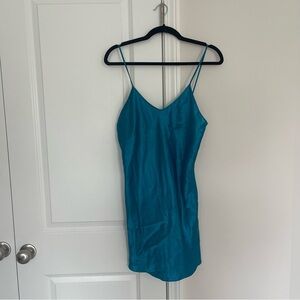 Victoria’s Secret Vintage Gold Label Teal Blue Slip Dress
